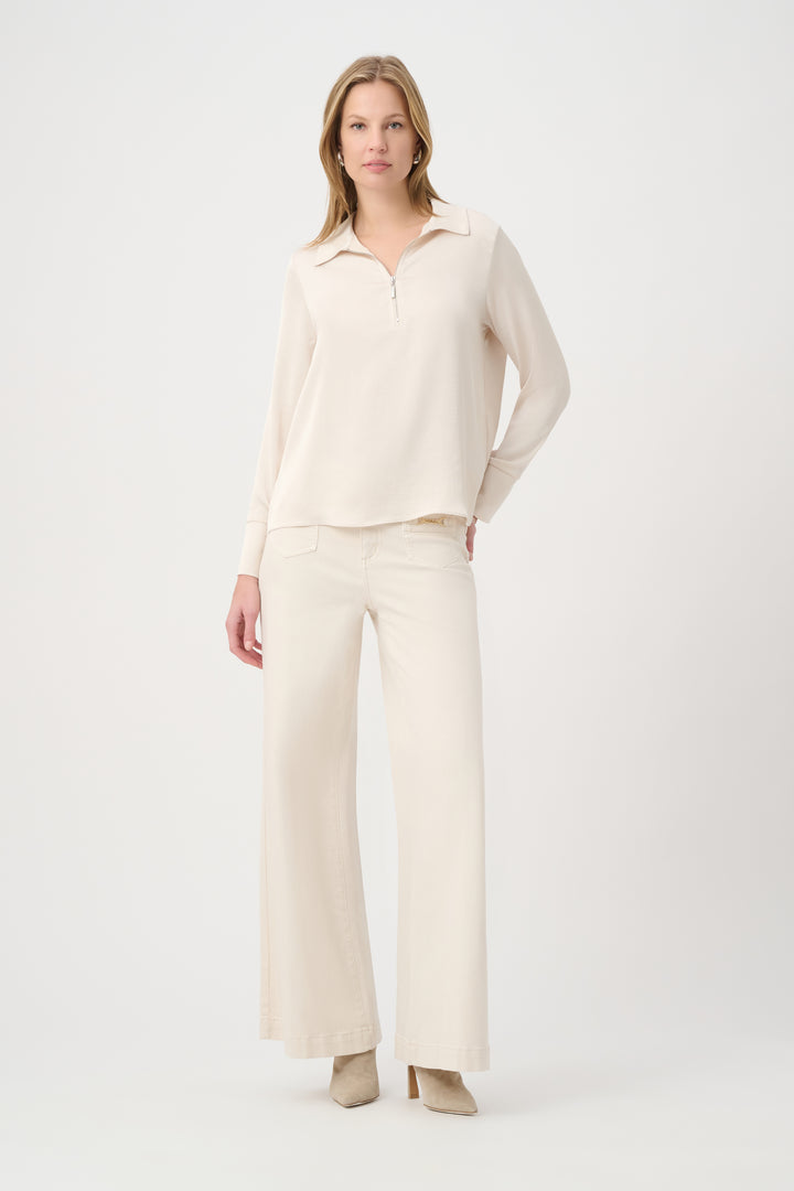 Recycled Satin Shirt collar Top 264050