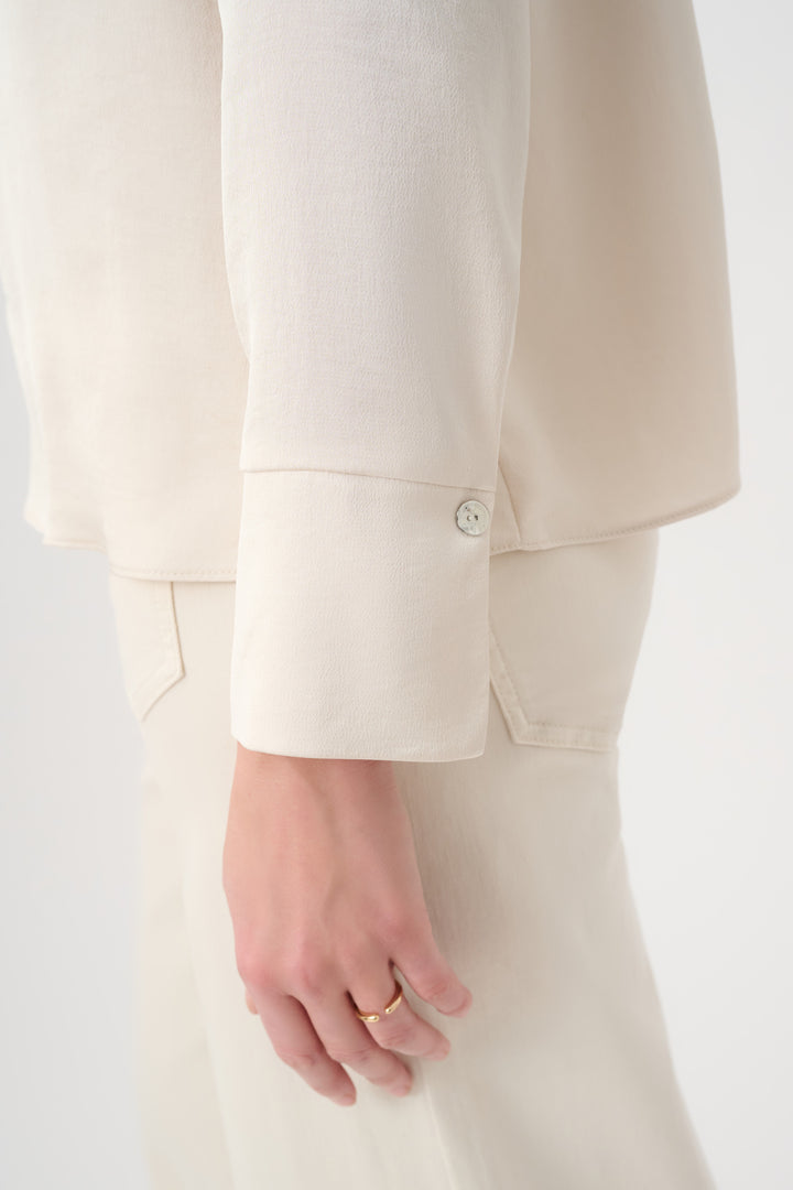 Recycled Satin Shirt collar Top 264050