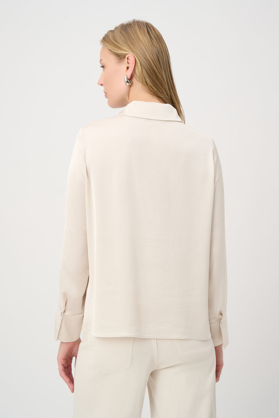 Recycled Satin Shirt collar Top 264050