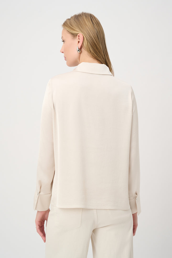 Recycled Satin Shirt collar Top 264050