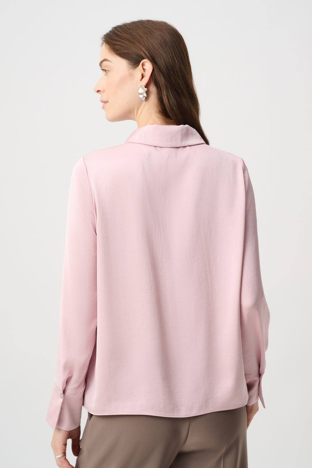 Recycled Satin Shirt collar Top 264050