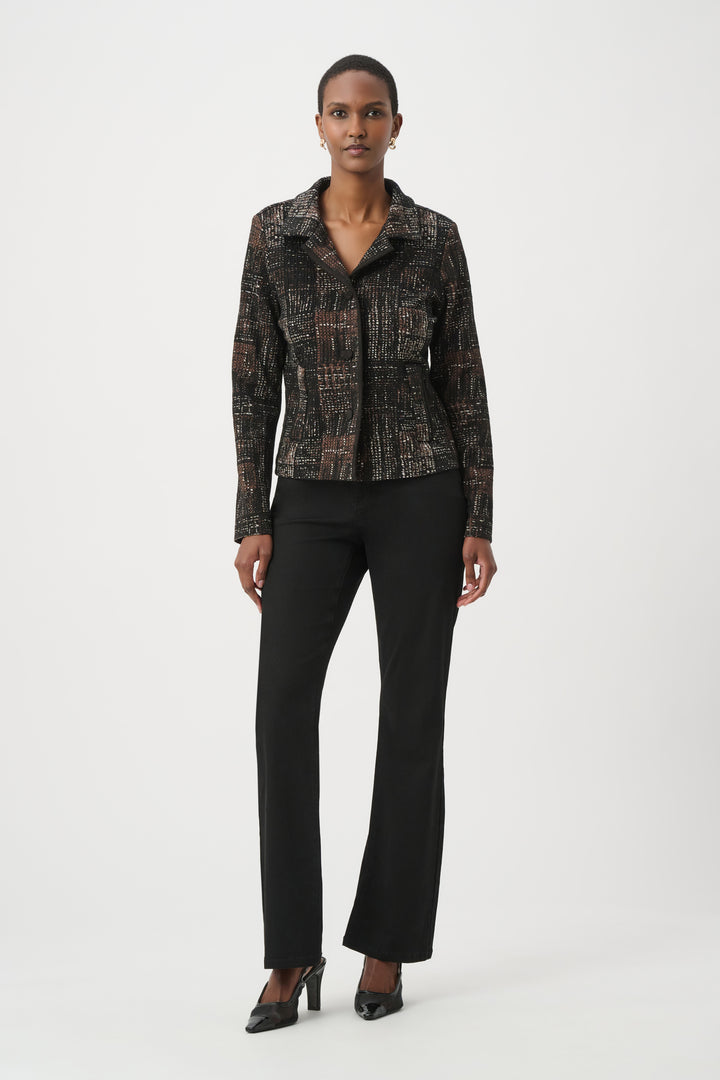Plaid Knit Straight-Cut Jacket 264058