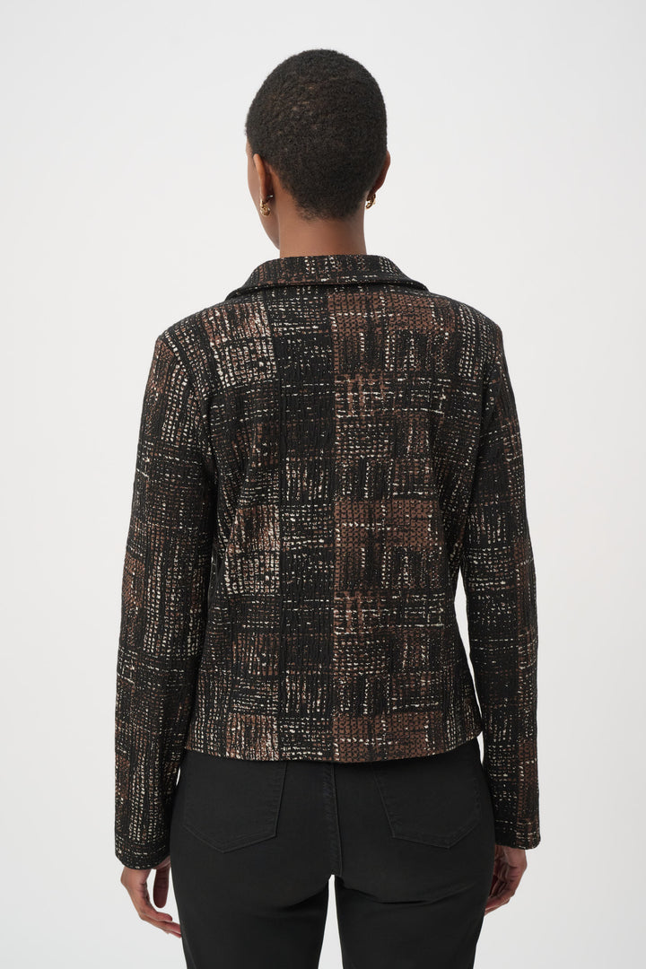 Plaid Knit Straight-Cut Jacket 264058