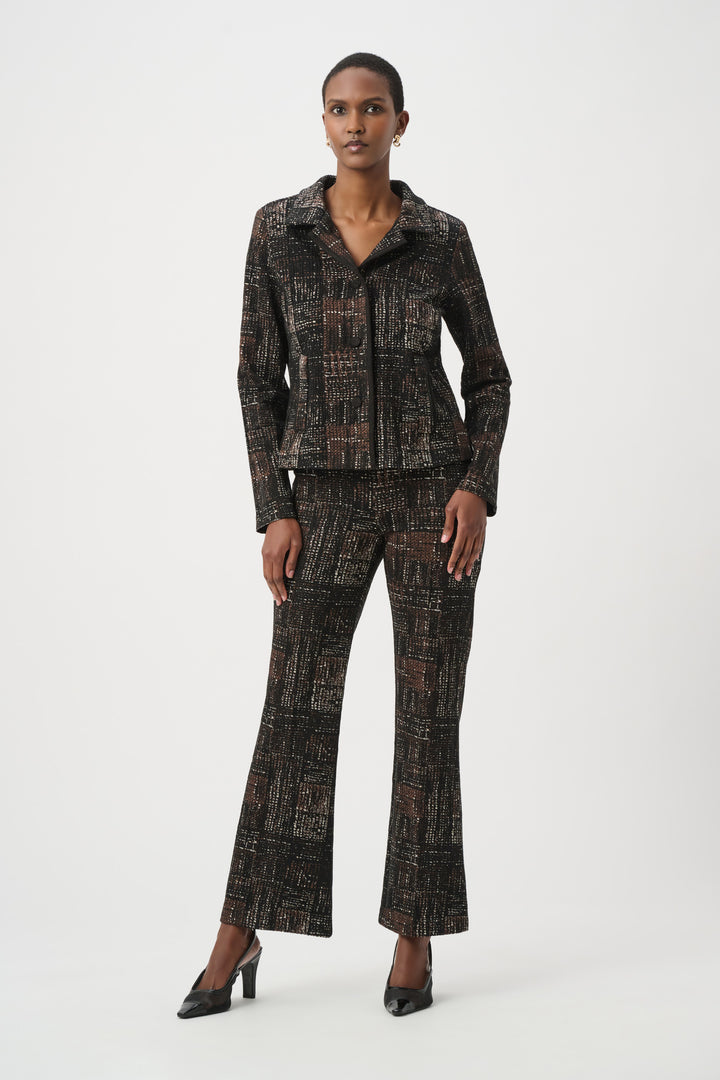 Plaid Knit Flared Pants 264059