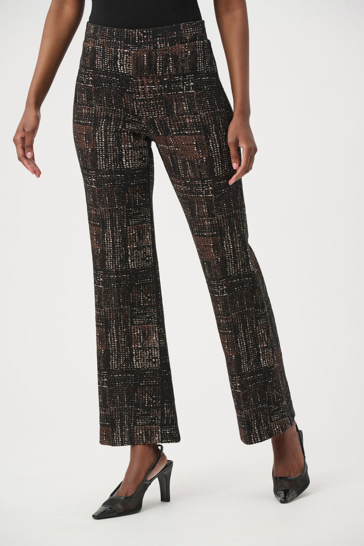 Plaid Knit Flared Pants 264059