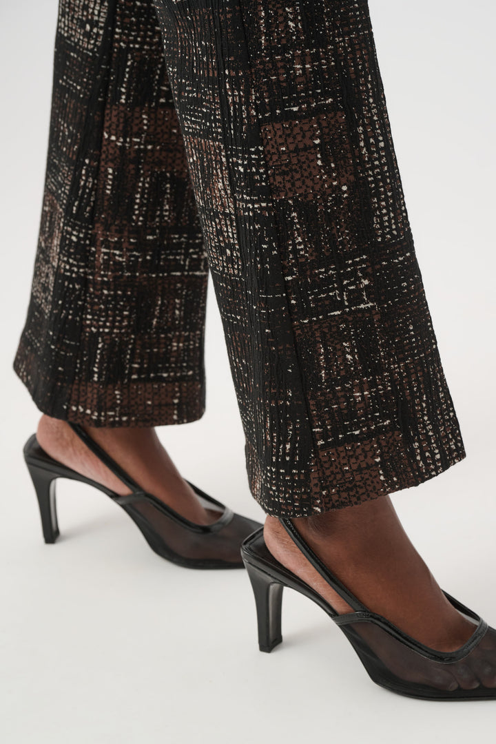 Plaid Knit Flared Pants 264059