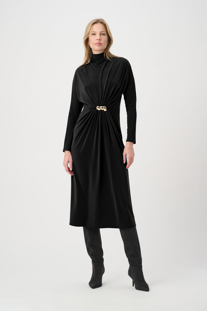 Draped Waist Turtleneck Dress 264065