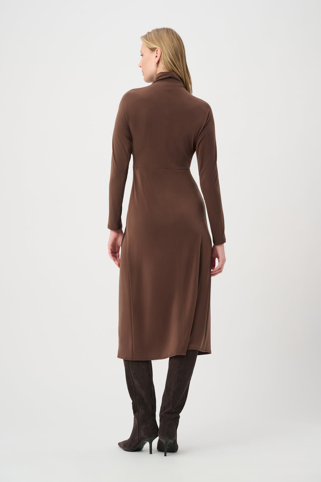 Draped Waist Turtleneck Dress 264065