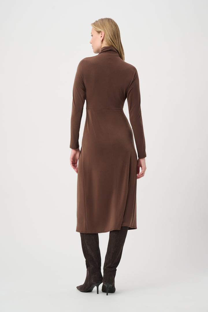 Draped Waist Turtleneck Dress 264065