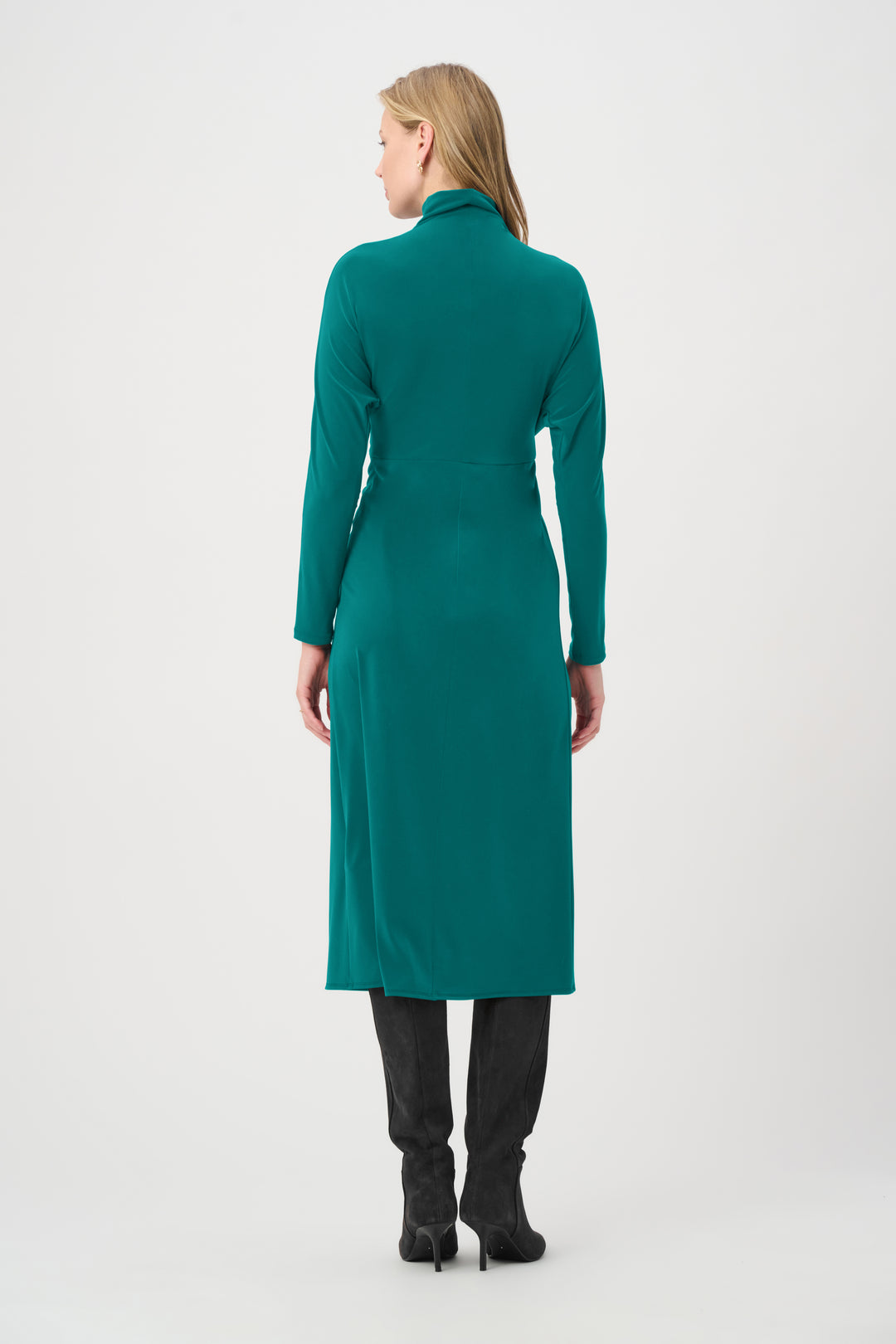 Draped Waist Turtleneck Dress 264065