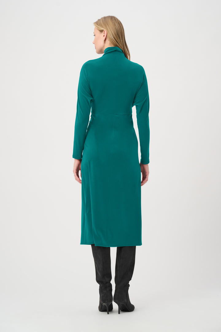 Draped Waist Turtleneck Dress 264065