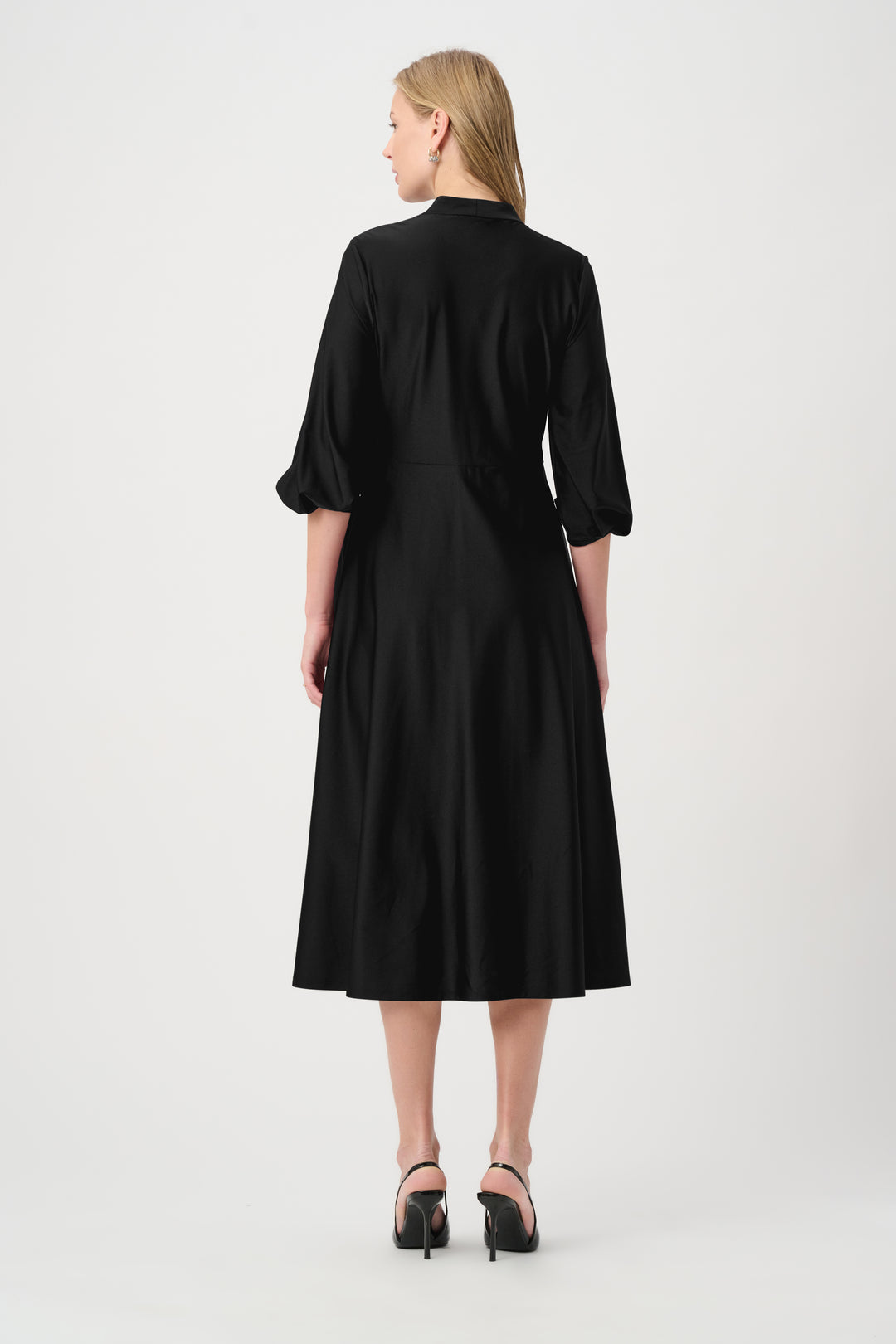 Knit Satin Flowy Wrap Dress 264070