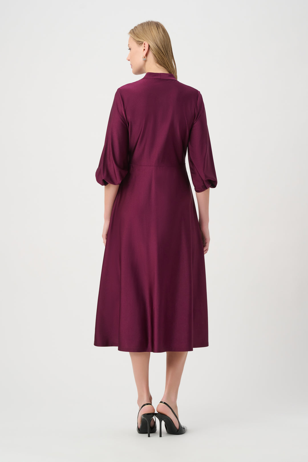 Knit Satin Flowy Wrap Dress 264070