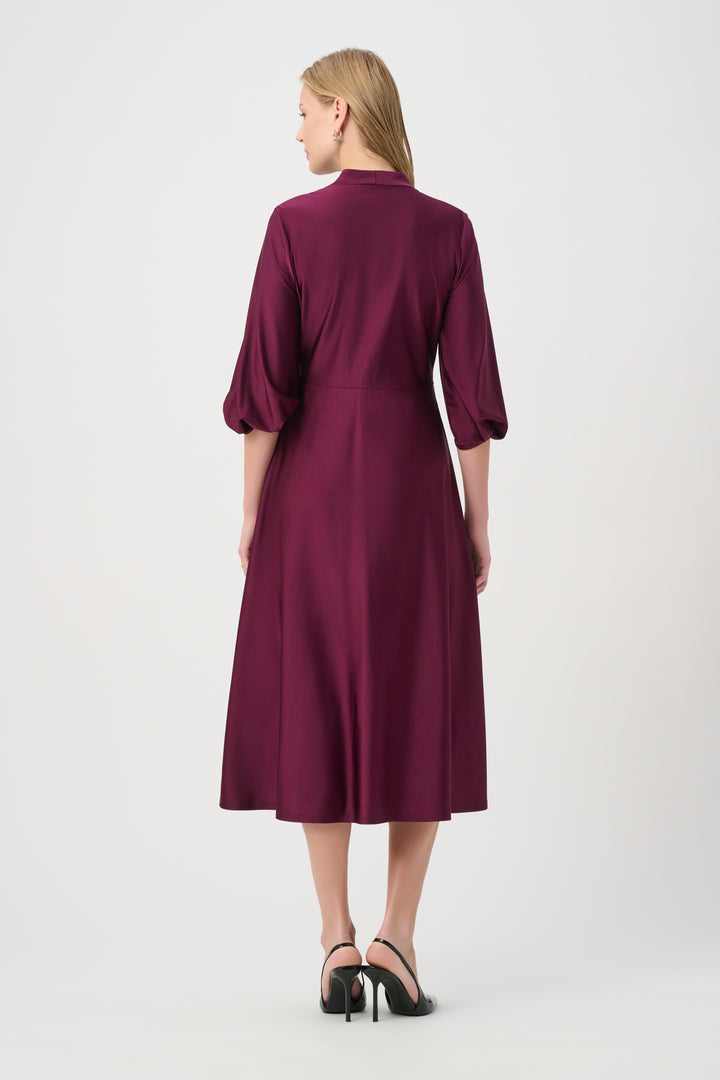 Knit Satin Flowy Wrap Dress 264070