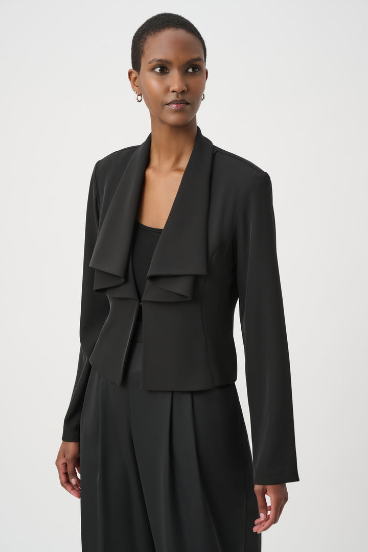 Draped Shawl Collar Cropped Blazer 264072