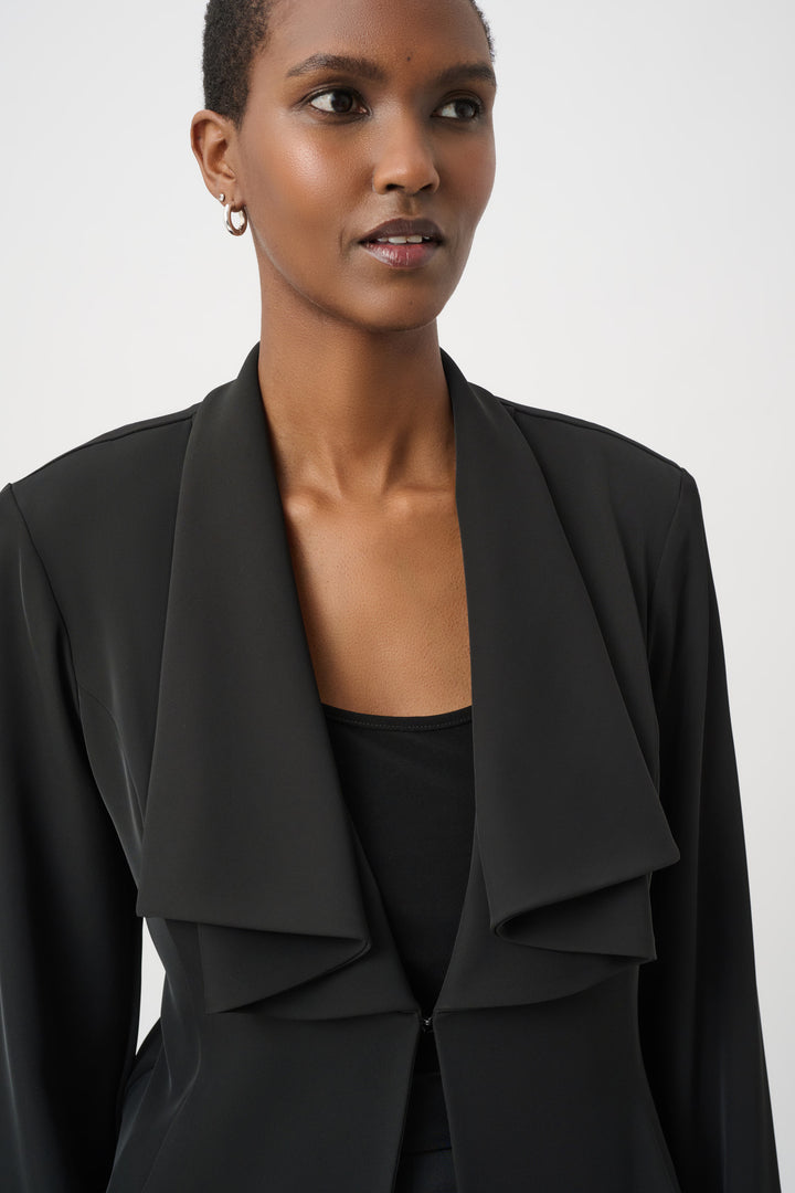 Draped Shawl Collar Cropped Blazer 264072