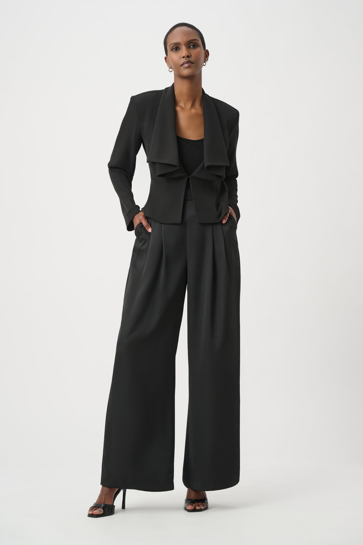 Draped Shawl Collar Cropped Blazer 264072