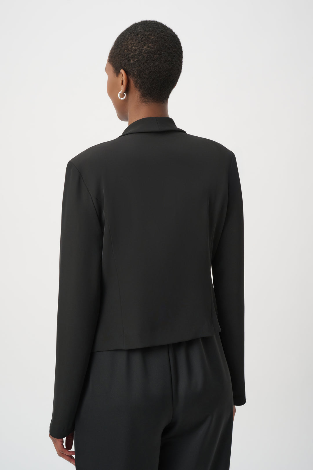Draped Shawl Collar Cropped Blazer 264072