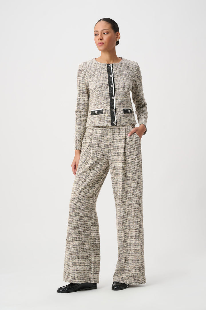 Plaid Boucle Wide-Leg Pants 264079