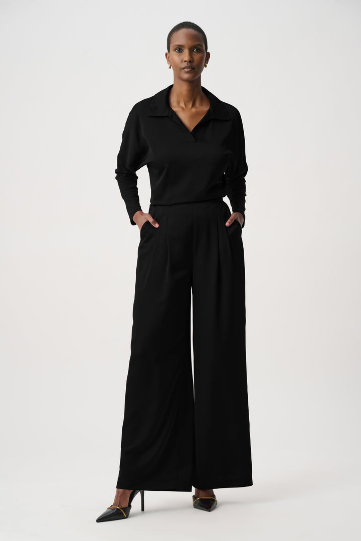 Recycled Satin Shirt Collar Top 264085