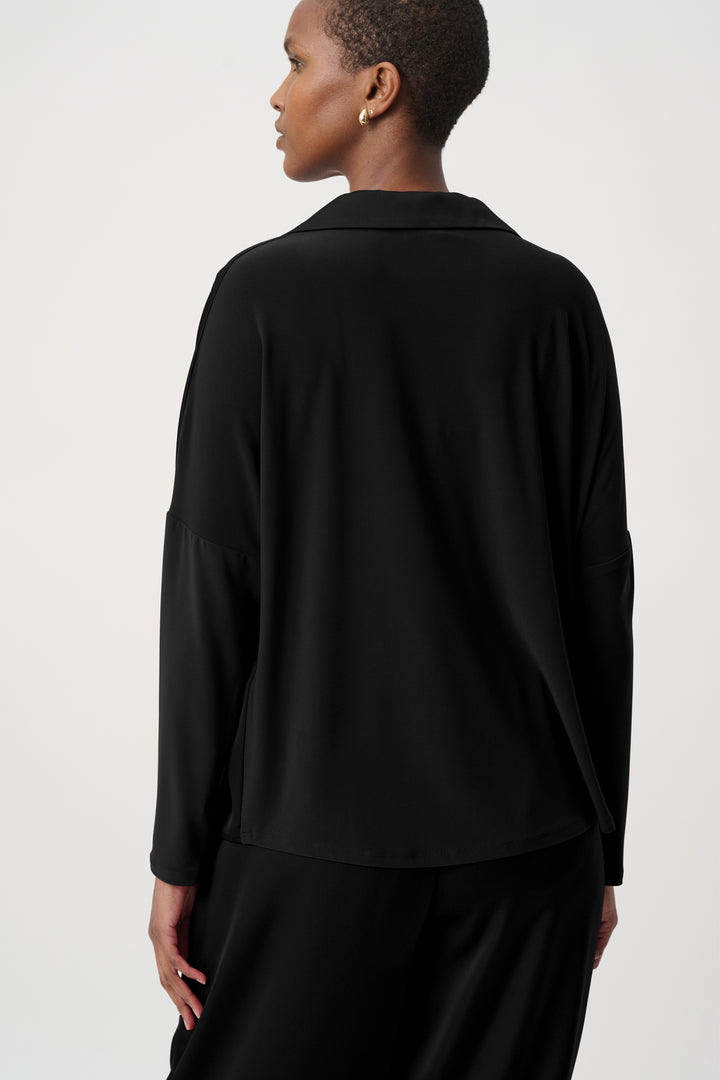 Recycled Satin Shirt Collar Top 264085