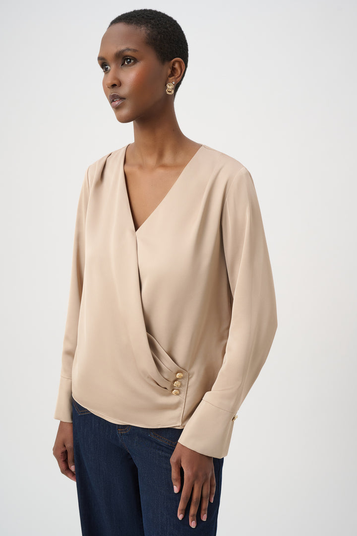 Recycled Satin Wrap Top 264102