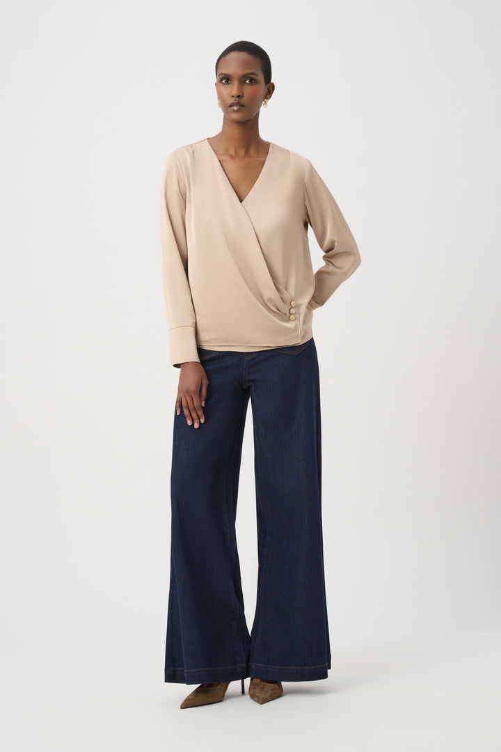 Recycled Satin Wrap Top 264102
