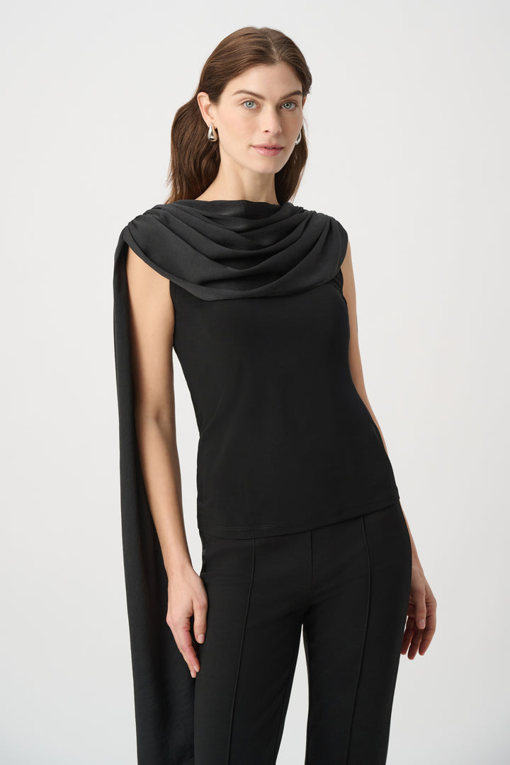 Scarf Collar Fitted Top 264113