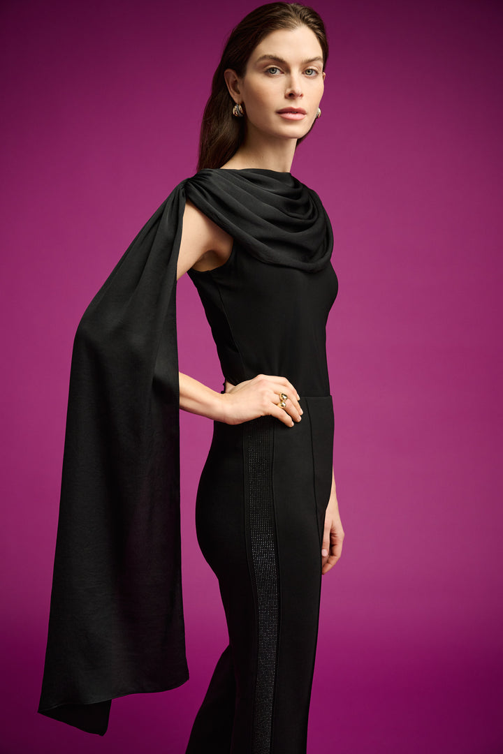 Scarf Collar Fitted Top 264113