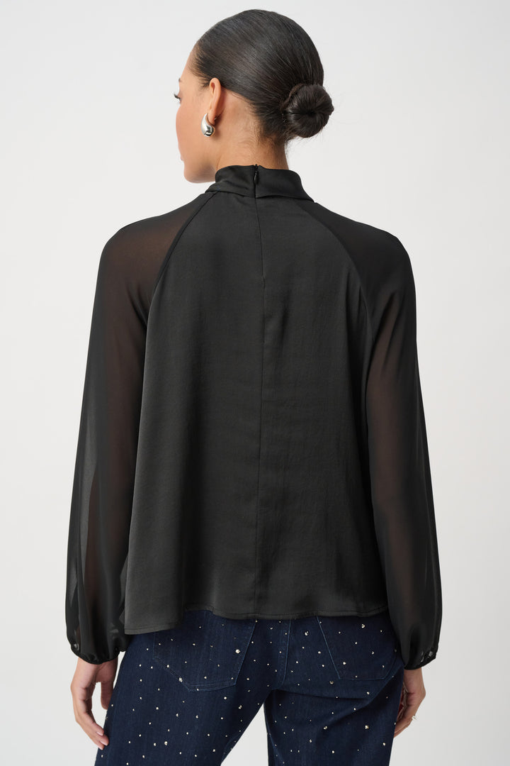 Satin Top With Chiffon Sleeves 264119