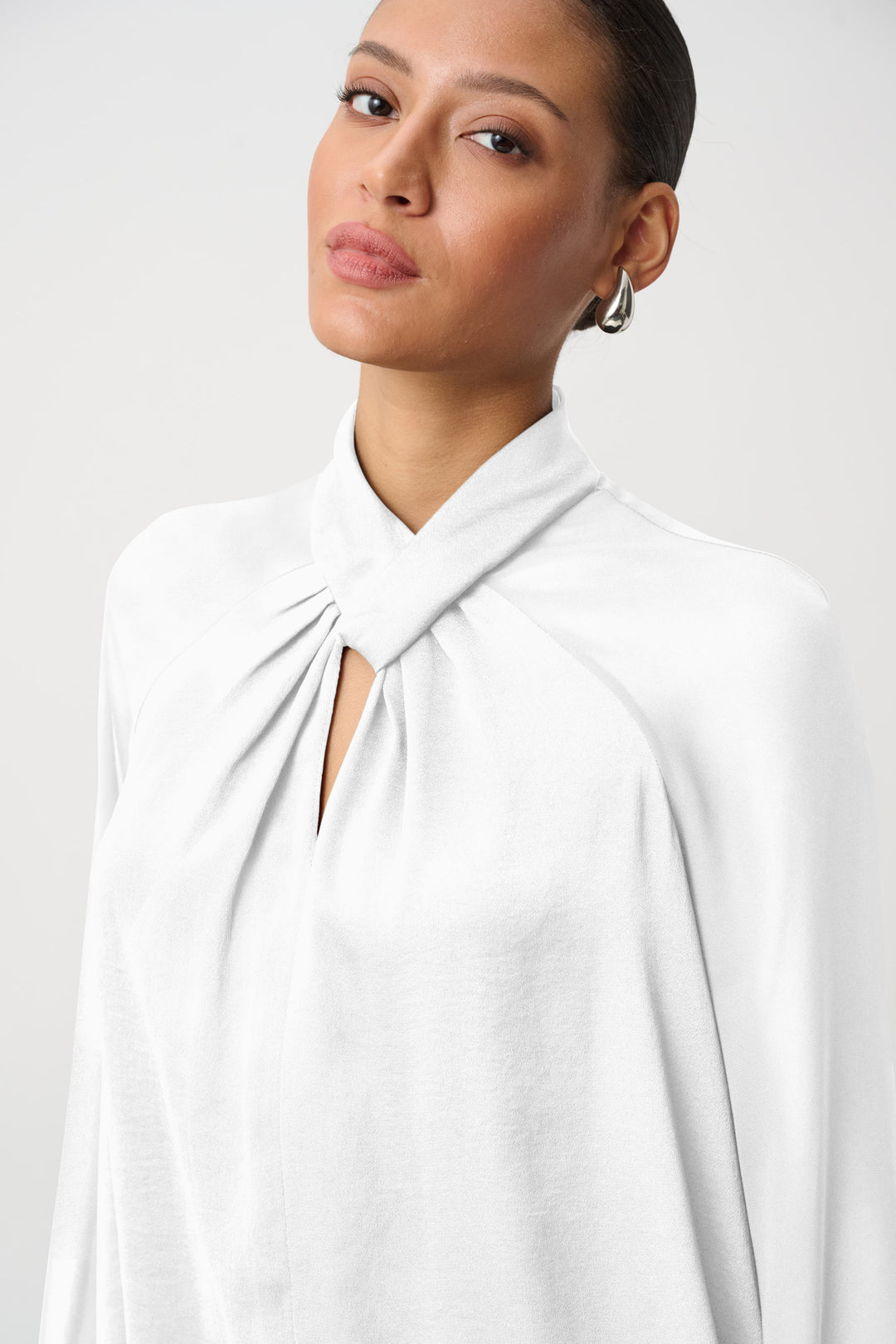 Satin Top With Chiffon Sleeves 264119