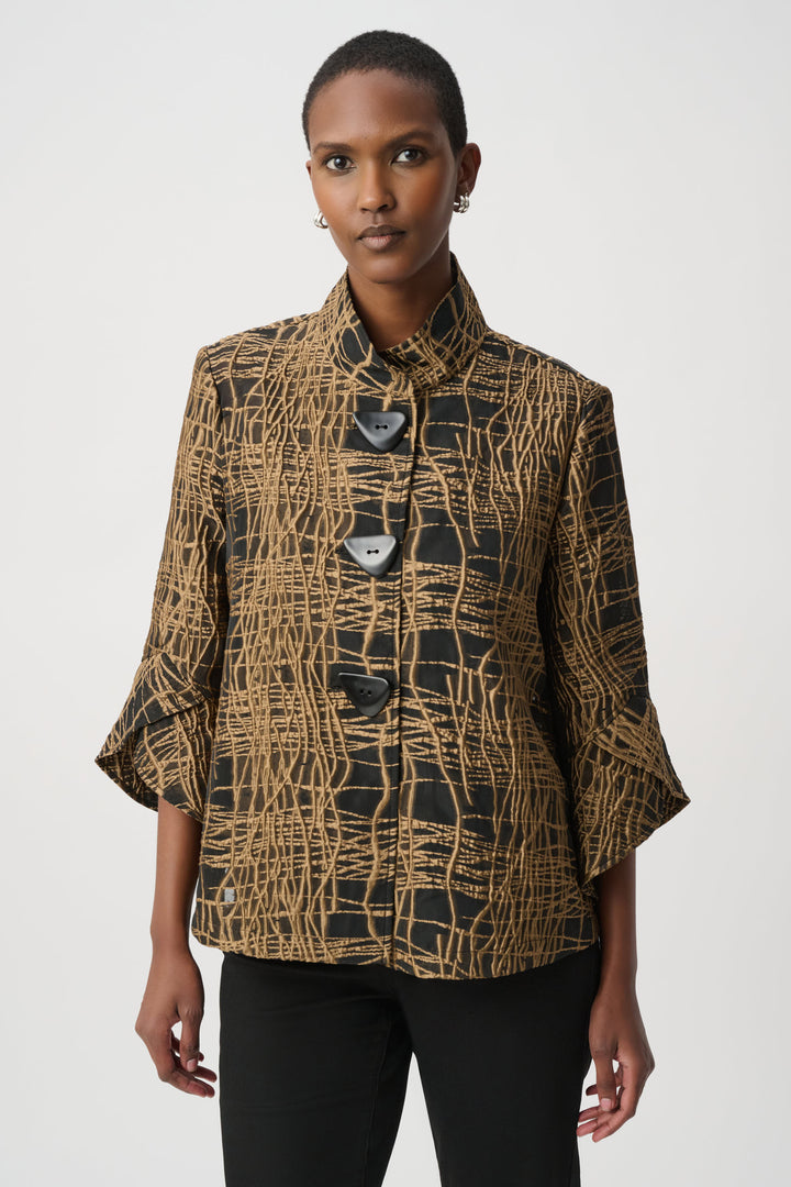 Abstract Print Trapeze Jacket 264127