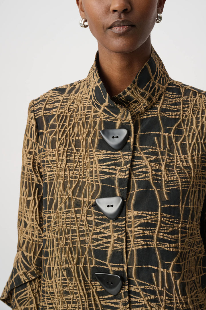 Abstract Print Trapeze Jacket 264127