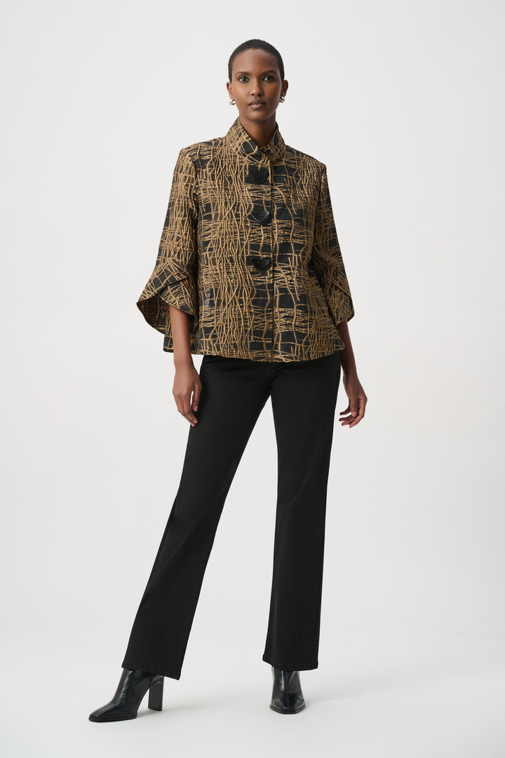 Abstract Print Trapeze Jacket 264127