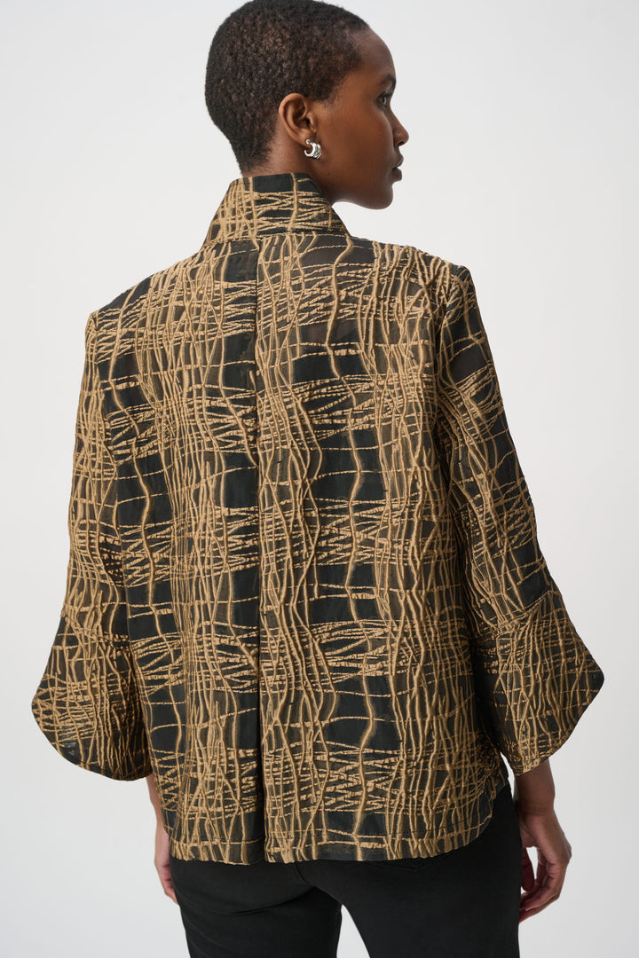 Abstract Print Trapeze Jacket 264127