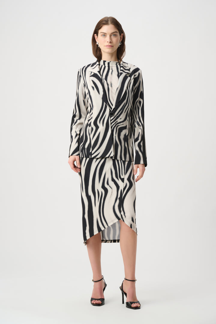 Animal Print Blazer With Rhinestone 264129