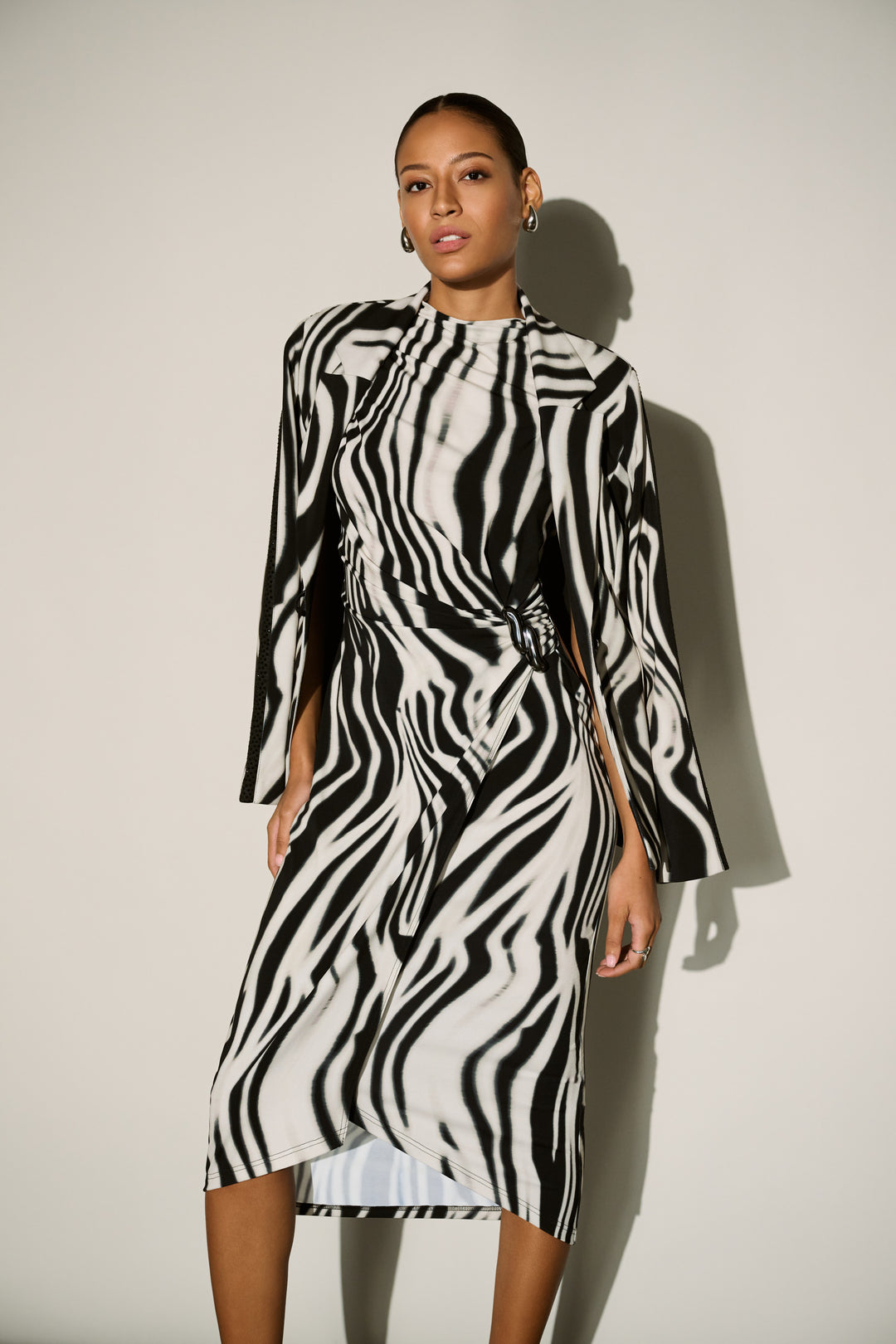 Animal Print Blazer With Rhinestone 264129