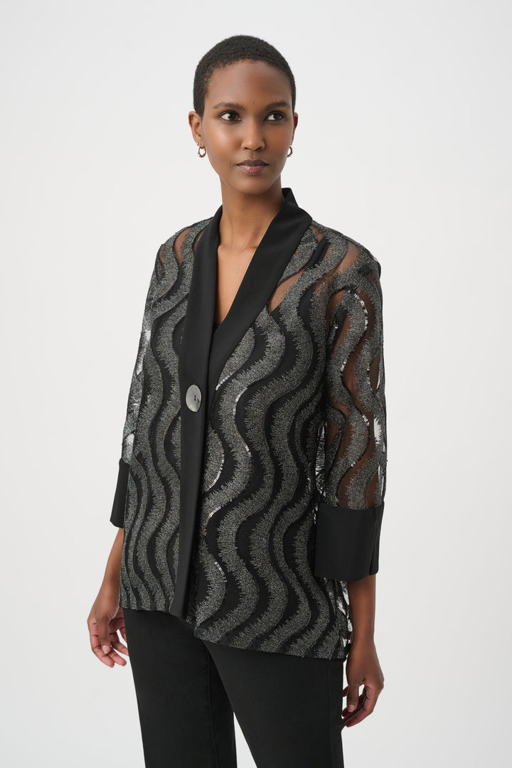 Sequin Embroidered Swing Jacket 264138