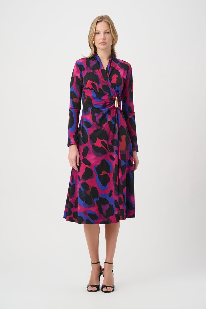 Animal Print Flowy Wrap Dress 264140
