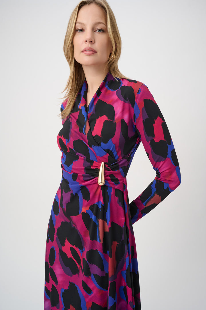 Animal Print Flowy Wrap Dress 264140