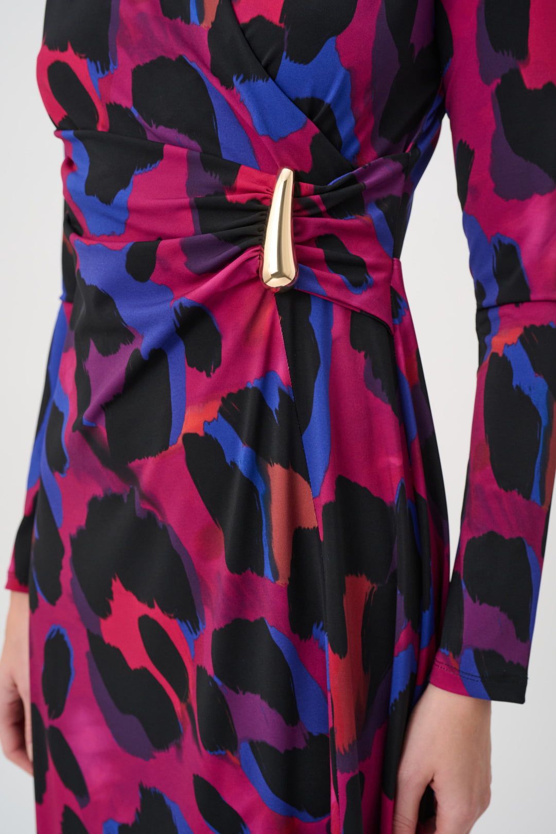 Animal Print Flowy Wrap Dress 264140