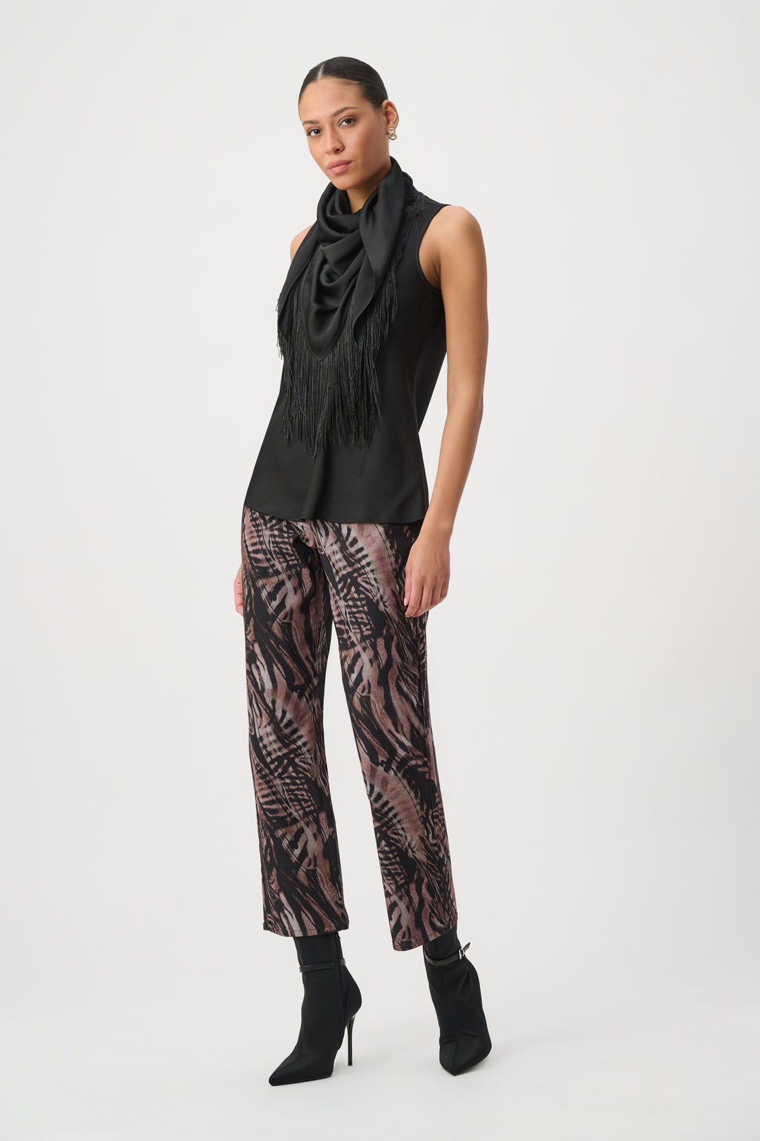 Fringed Recycled Satin Scarf Top 264147