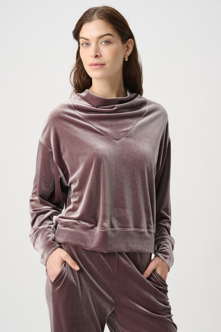 Velvet Cowl Collar Top 264148