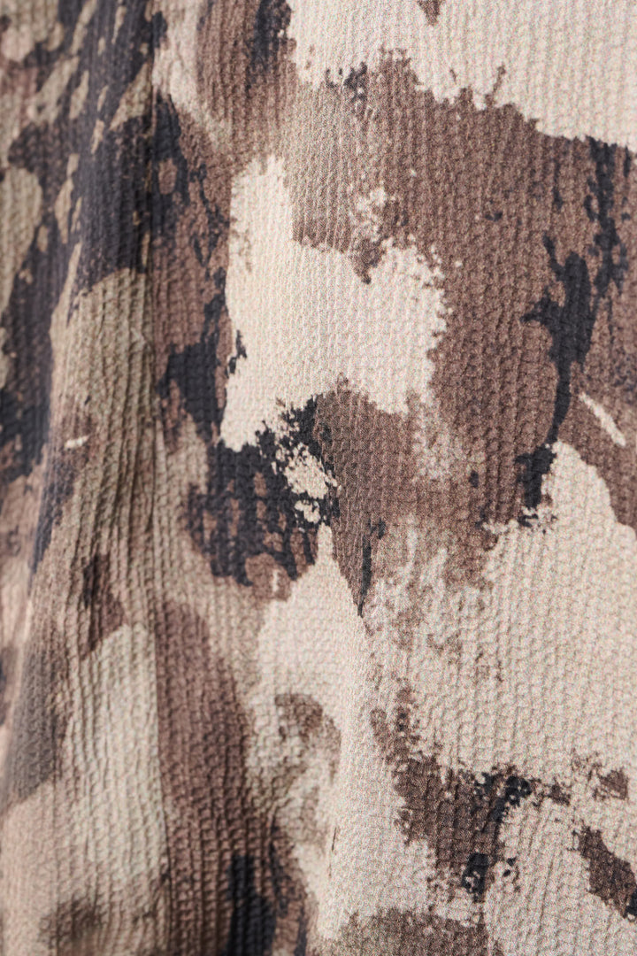 Abstract Print Satin Wrap Top 264149