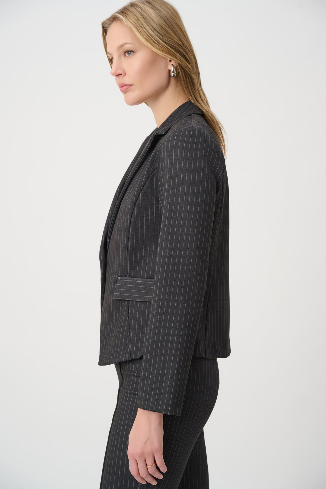 Pinstripe Fitted Blazer 264151