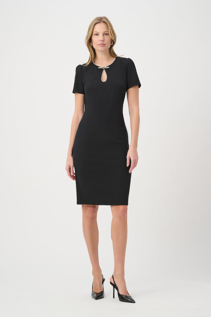 Embellished Bow Neckline Sheath Dress 264162