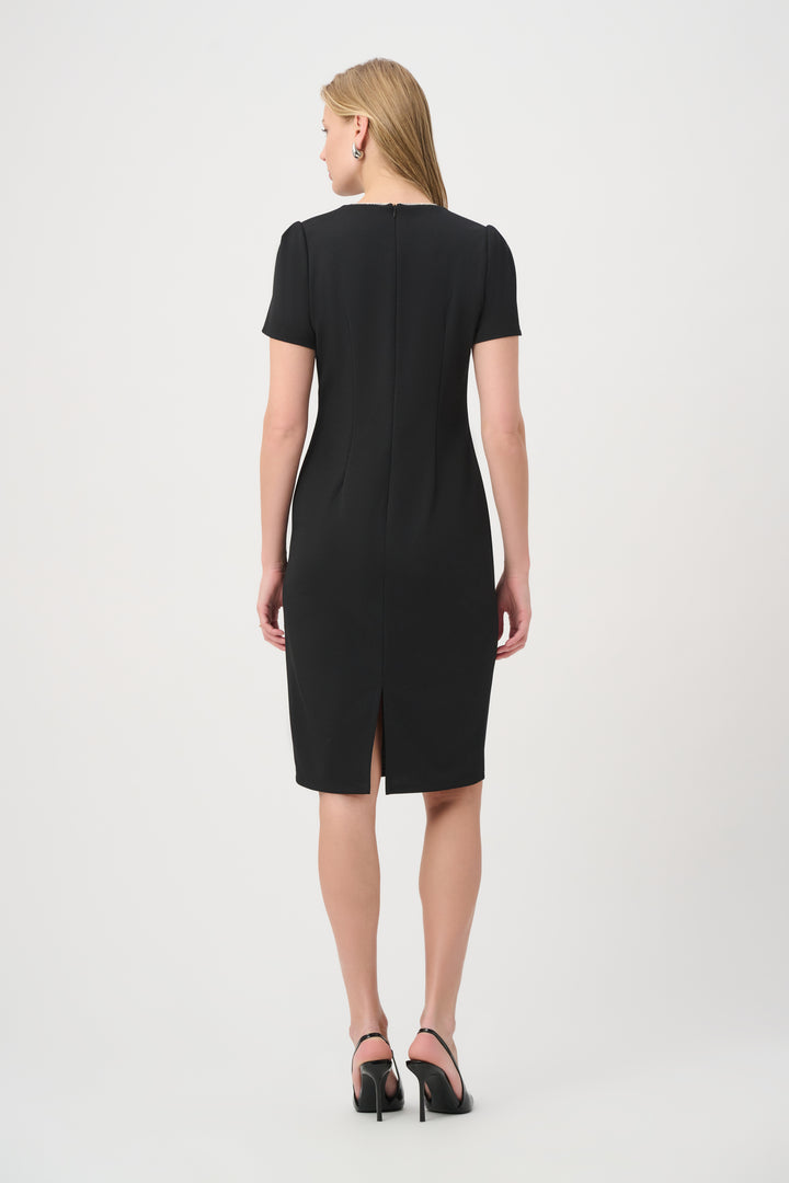 Embellished Bow Neckline Sheath Dress 264162