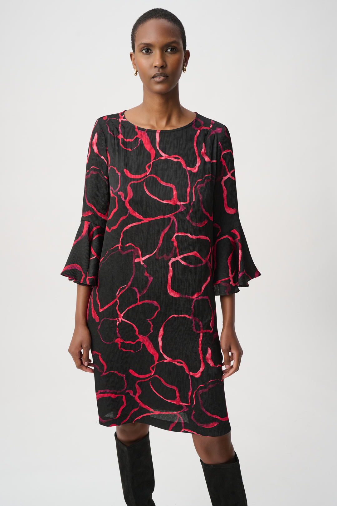 Textured Satin Floral Dress 264183