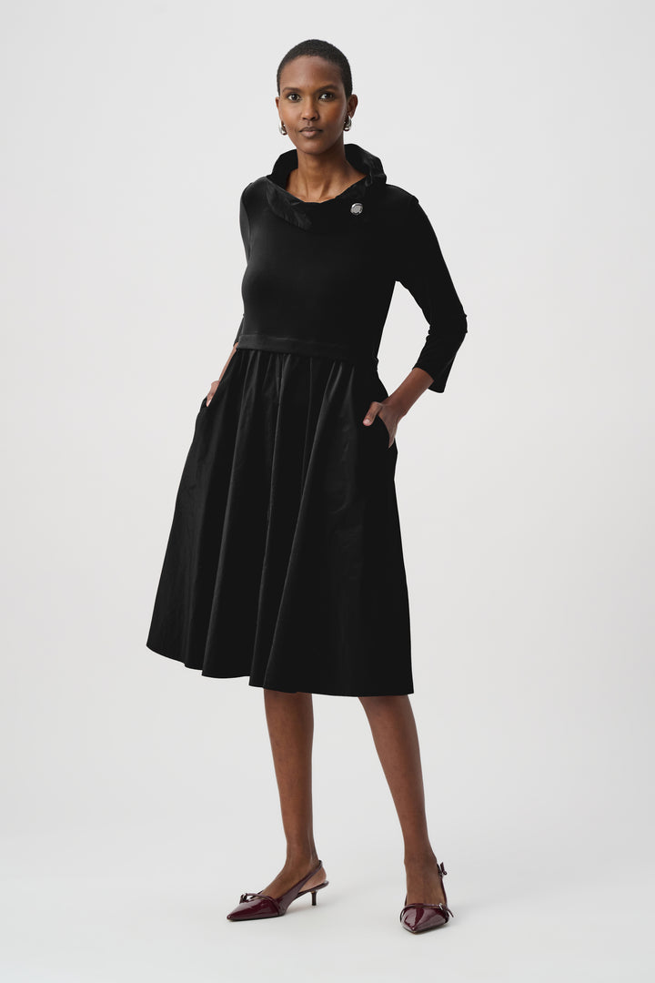 Shawl Collar Fit & Flare Dress 264184