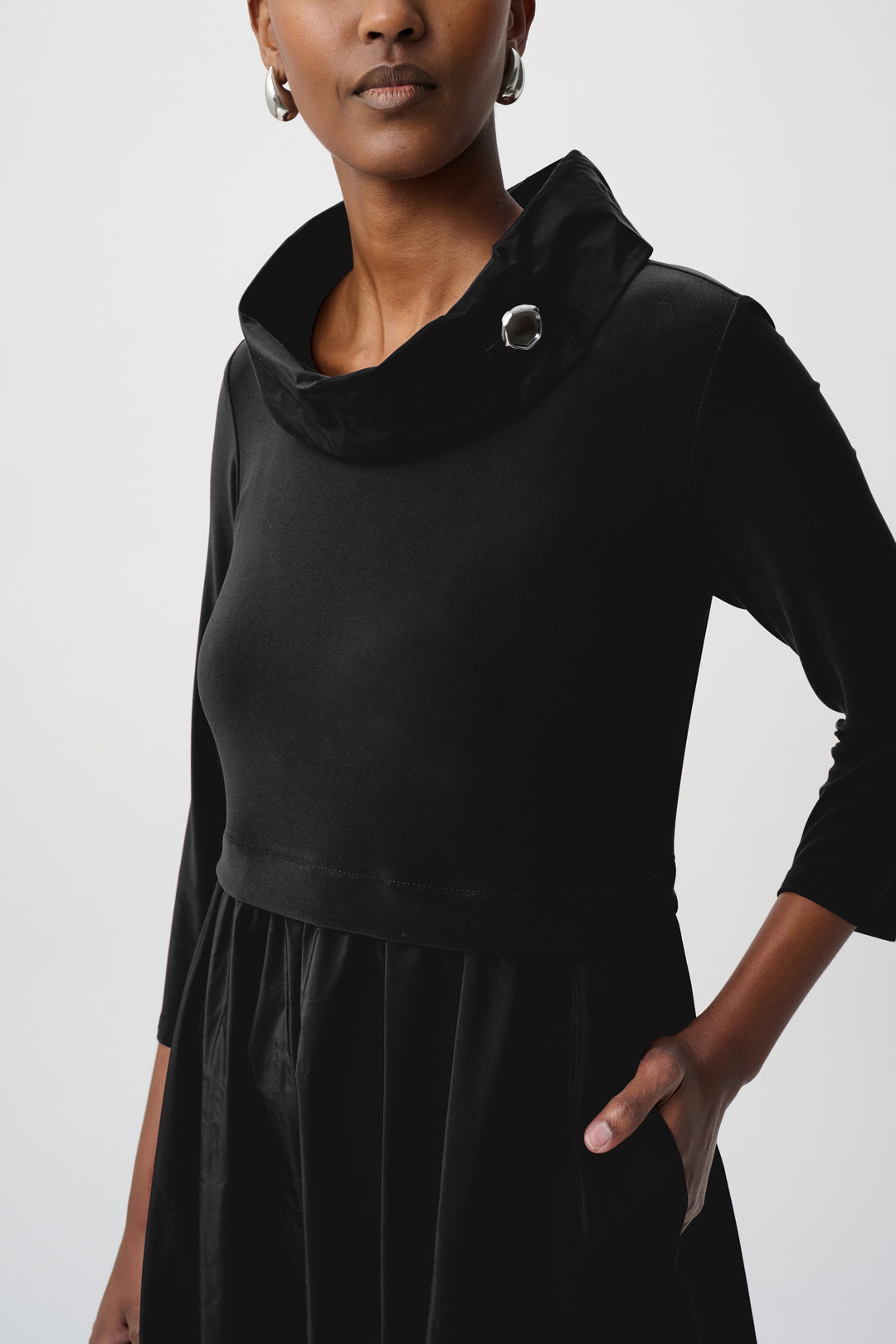 Shawl Collar Fit & Flare Dress 264184
